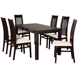 Stół rozkładany z 6 krzesłami tapicerowane do salonu i kuchni - Anmil Meble