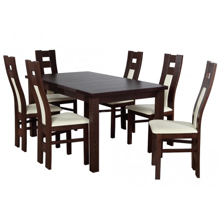 Stół rozkładany z 6 krzesłami Fila tapicerowana do kuchni - Anmil Meble