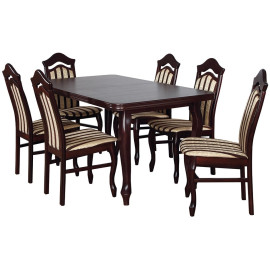 Stół rozkładany z 6 krzesłami tapicerowanymi Wojtek