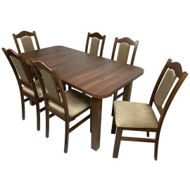 Stół rozkładany z 6 krzesłami Bis do salonu i jadalni