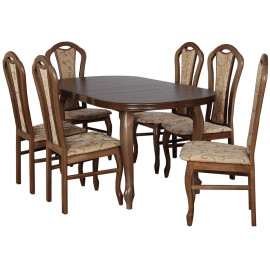 Stół rozkładany z 6 krzesłami tapicerowanymi Dama