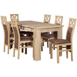 Stół rozkładany z 6 krzesłami Fabio
