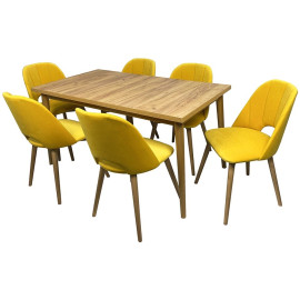 Stół rozkładany Bergen z 6 krzesłami Gusto II