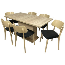 Stół rozkładany z 6 krzesłami Malmo do jadalni