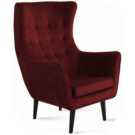 Fotel Uszak Queen tapicerowany Czerwony do salonu - Anmil Meble