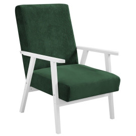 Fotel tapicerowany PRL Zielony Sztruks