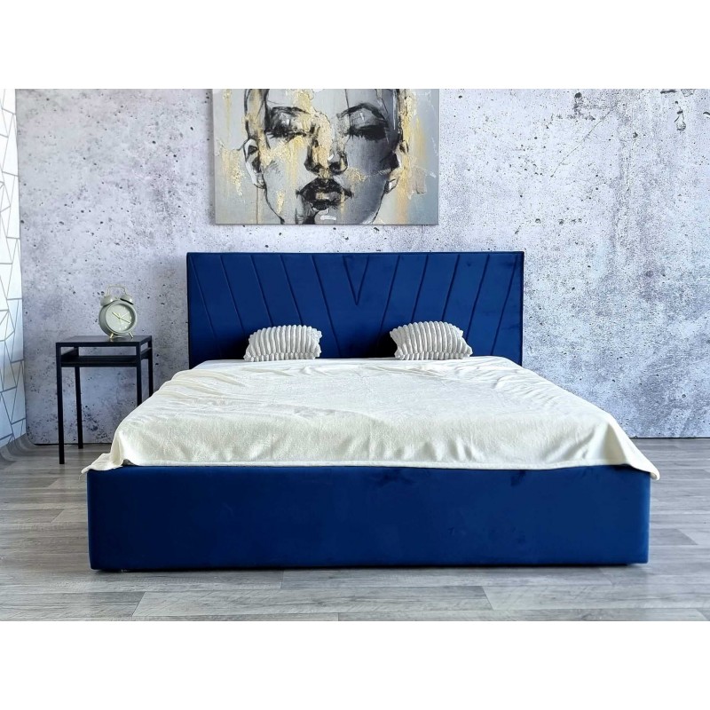 Łóżko tapicerowane Armano 140x200 z materacem do sypialni - Anmil Meble
